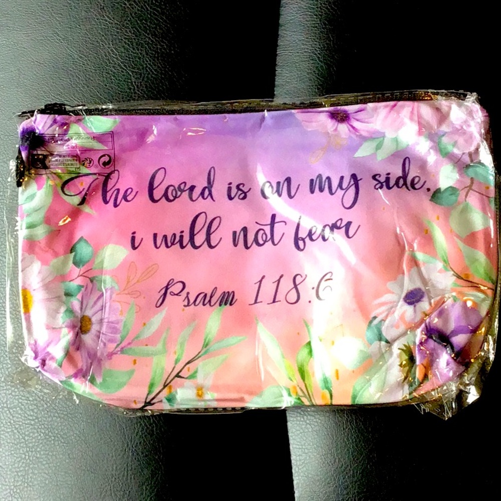 Cosmetic Makeup Bag The Lord Is On My Side I Will Not Fear Psalm 118:6 N…